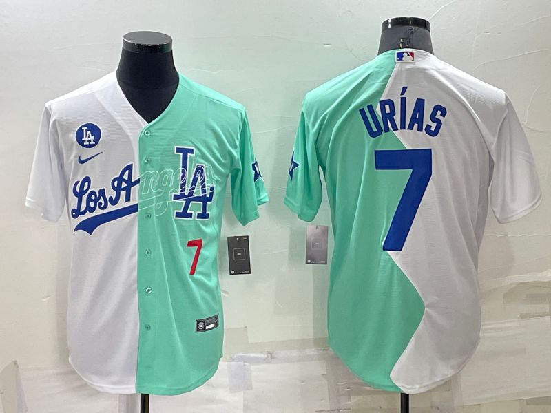 Men Los Angeles Dodgers #7 Urias green white Nike 2022 MLB Jersey
